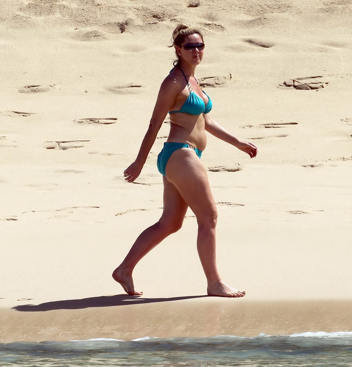 Claire Sweeney bikini boob slip at the Caribbean #75318159