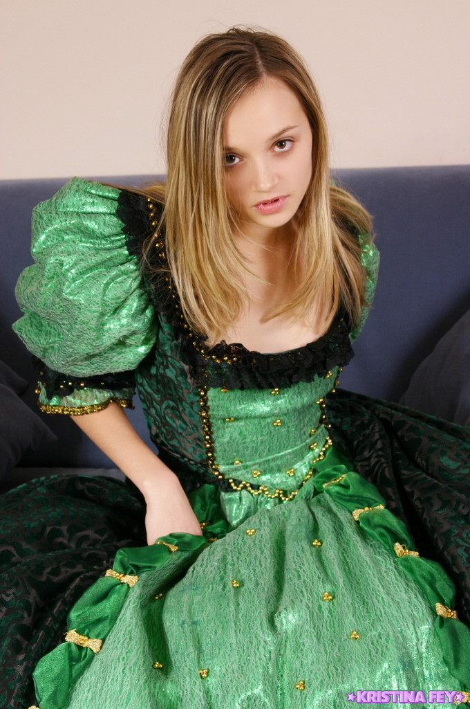 Kristina Fey in a long green dress #74939043