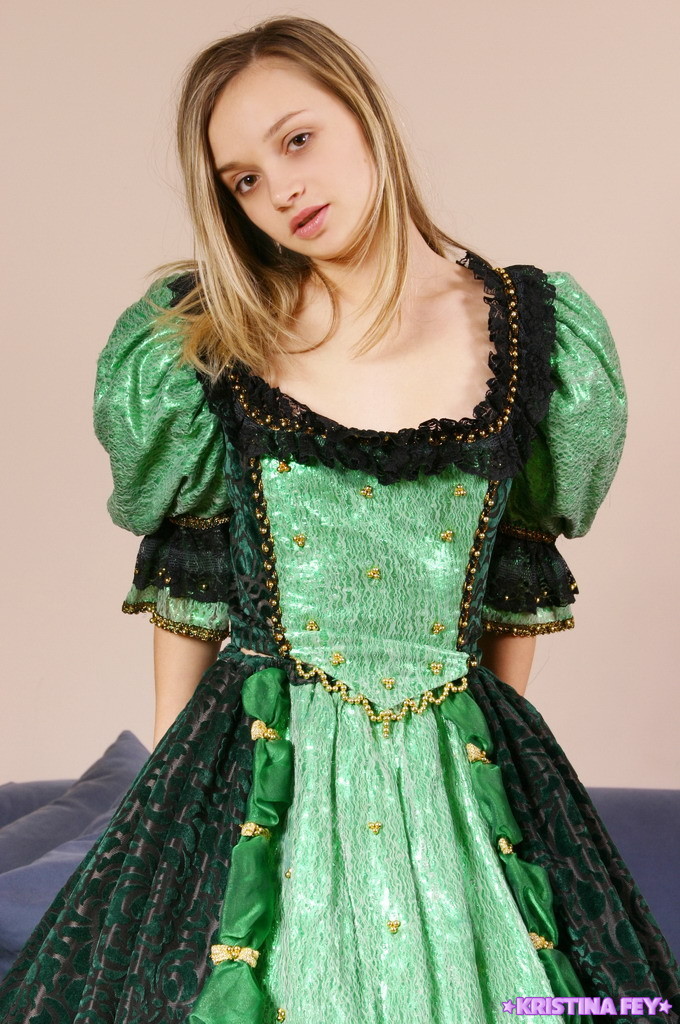 Kristina Fey in a long green dress #74939050