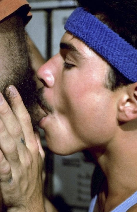 Two latin dudes sucking and rimming and fucking in a locker room #76911292
