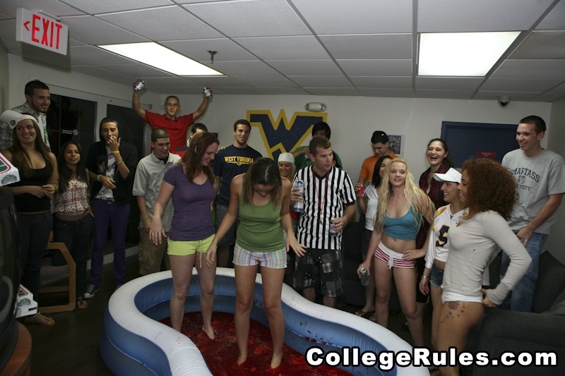 Super hot real college babes go wild after a beer bong party #79392049