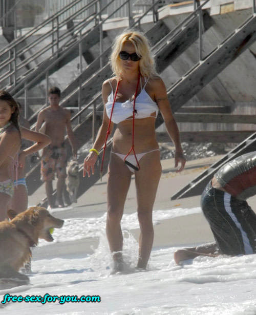 Pamela anderson in posa in topless e in perizoma e bikini foto
 #75427619