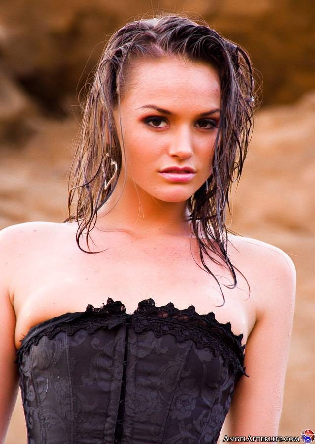 Tori Black outside and wet in a Corset and Stockings #75733402