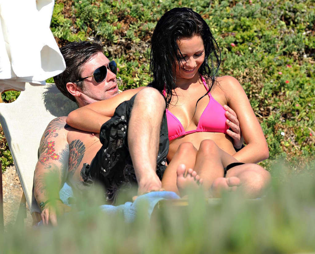 Jessica Jane Clement enjoying on beach while her boyfriend catching her for tits #75376325