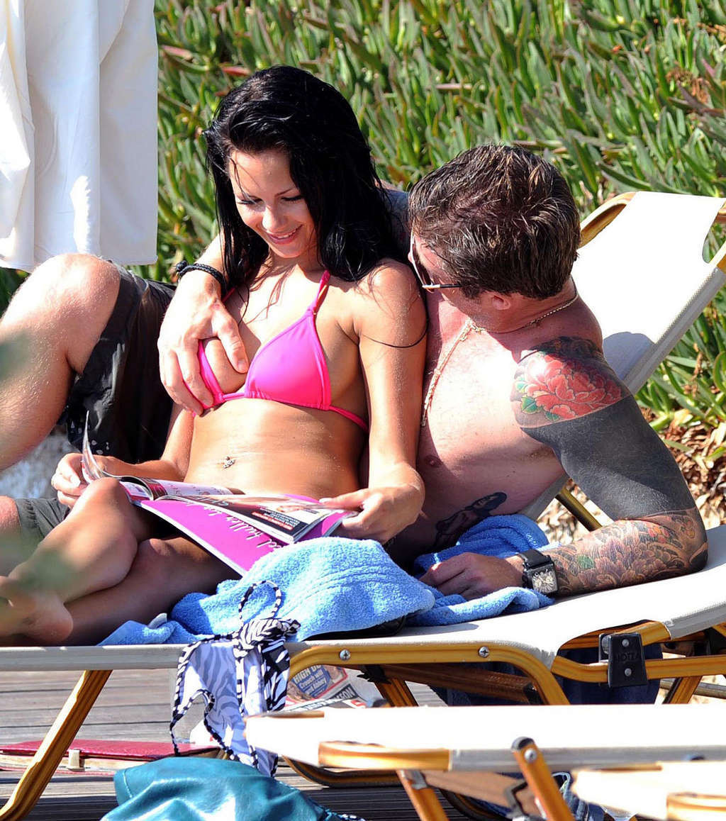 Jessica Jane Clement enjoying on beach while her boyfriend catching her for tits #75376403