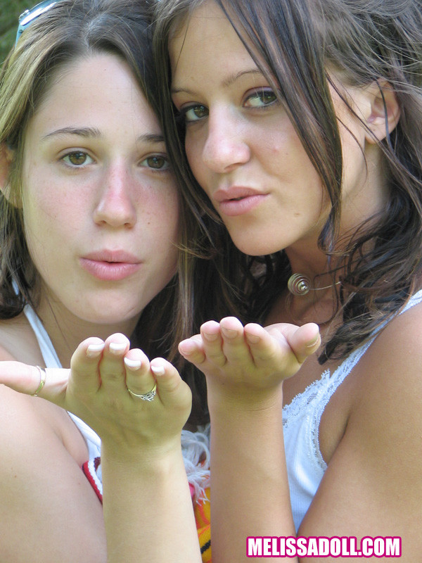 Two hotties messing around in the park #78269909