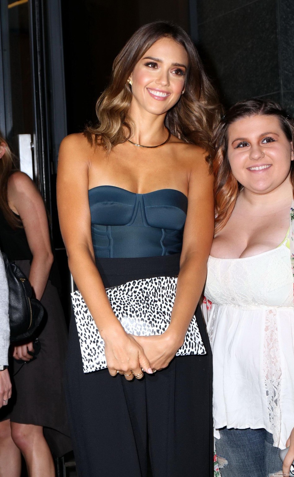 Jessica Alba busty wearing a strapless top outside Watch What Happens Live in NY #75188392
