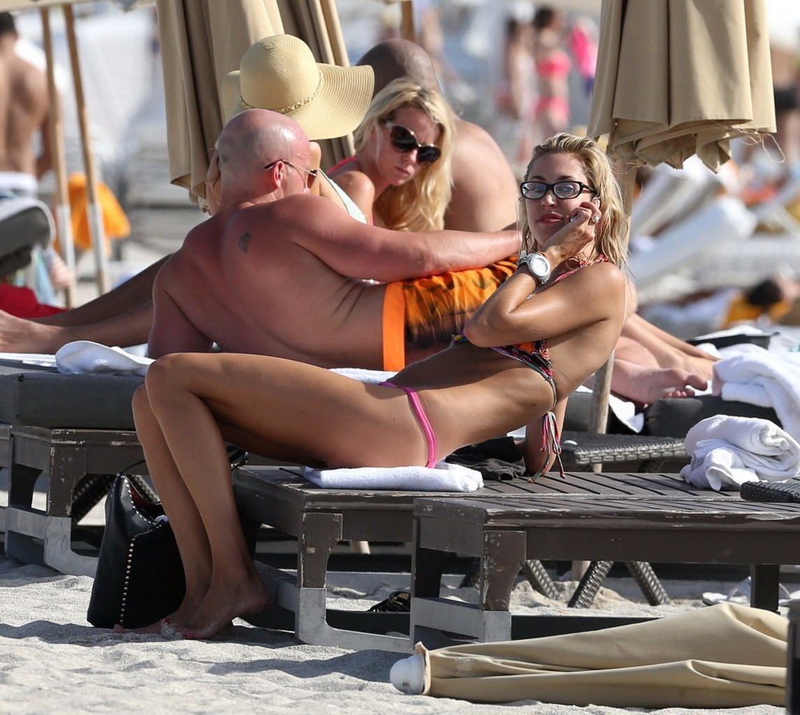 Lauren Stoner shows off her bony ass wearing a bikini on a beach in Miami #75227642