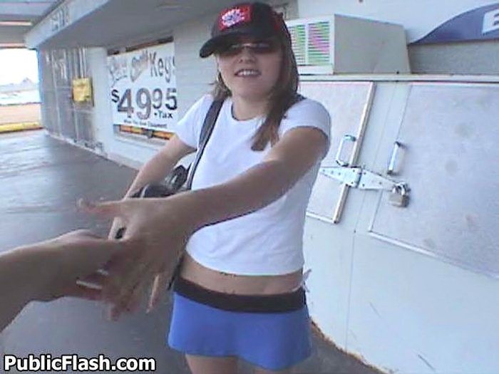Flasher Strips Tits n Bits in Front of Local Bottle Shop #78923980