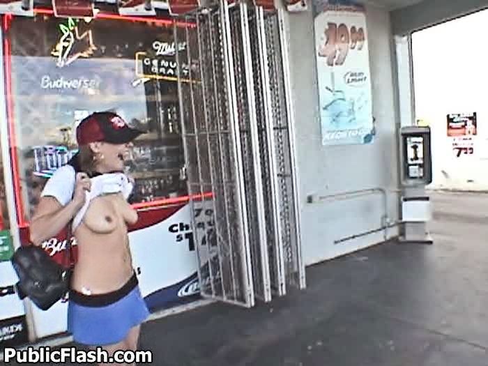 Flasher Strips Tits n Bits in Front of Local Bottle Shop #78924040