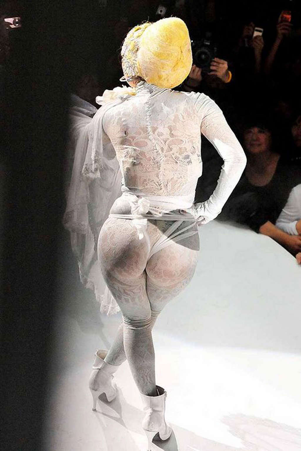 Lady GaGa showing her fucking sexy ass in see thru dress on stage #75351745