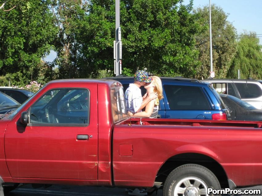 blonde chick caughty kissing other guy in public area #79367385