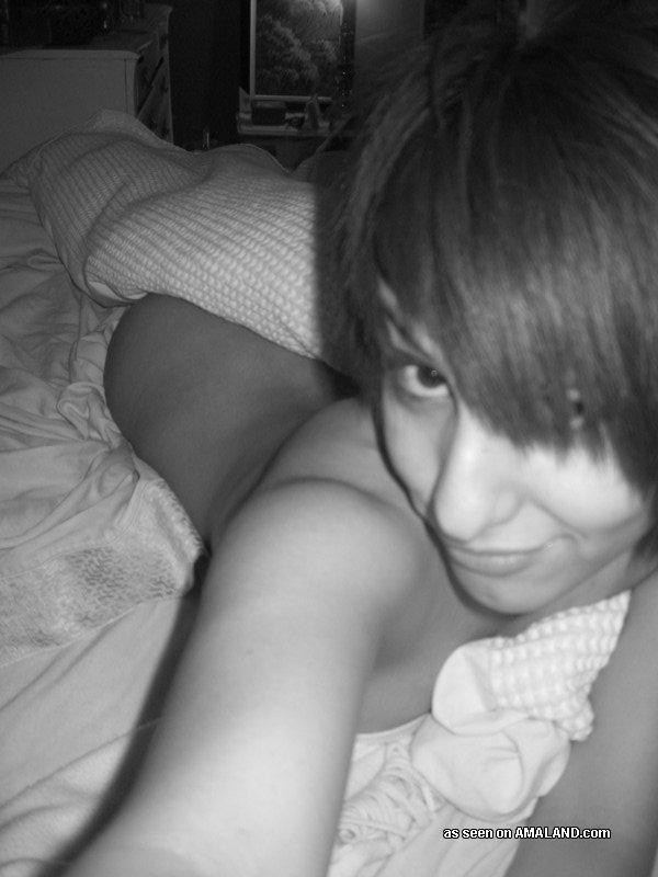 Emo honey likes flashing her fine tits while doing selfies #75698368