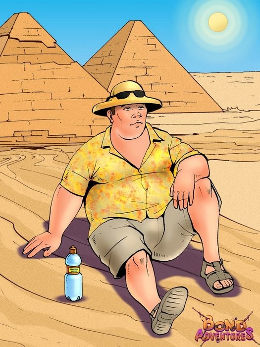 エジプト人が泣いているのを見て、ブルース・ボンドが漫画でボンテージを作った。
 #69702497