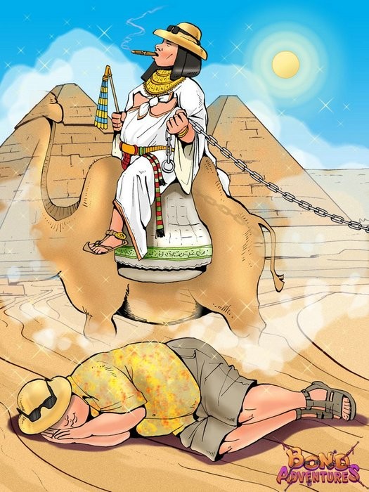エジプト人が泣いているのを見て、ブルース・ボンドが漫画でボンテージを作った。
 #69702502