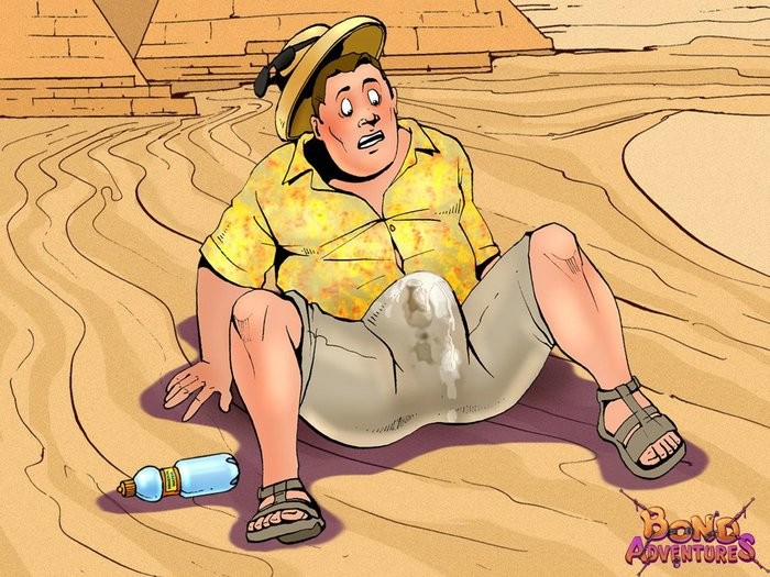 エジプト人が泣いているのを見て、ブルース・ボンドが漫画でボンテージを作った。
 #69702574
