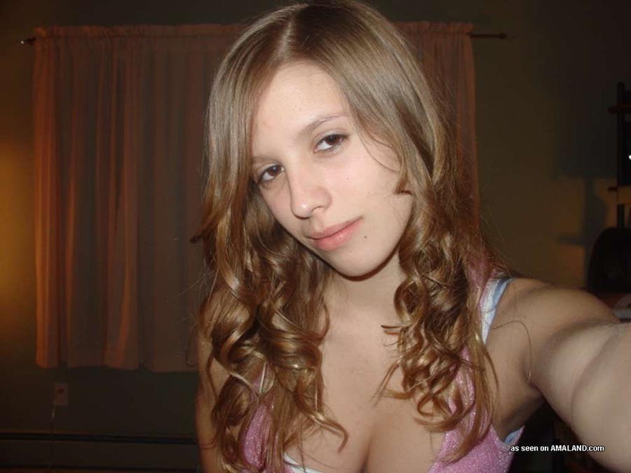 Blonde angel-faced amateur girlfriend posing in sexy self-pics #71496576