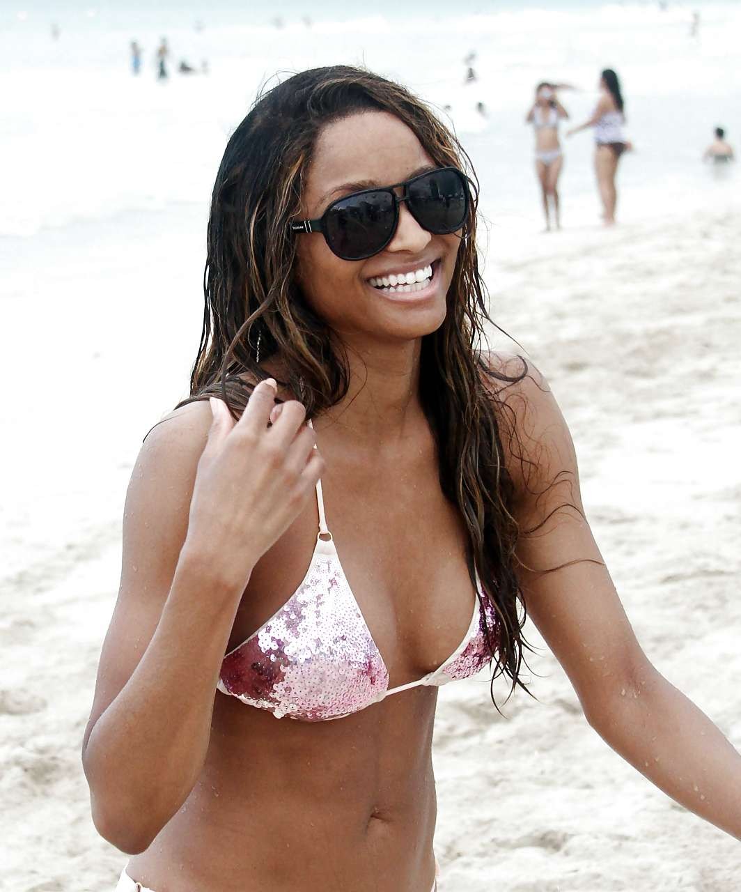 Ciara showing her nice body and great ass in bikini on beach #75295227