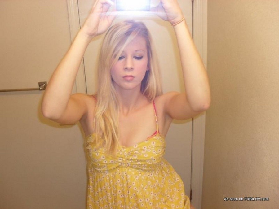 Blonde teen cutie modeling her summer dress #68150849