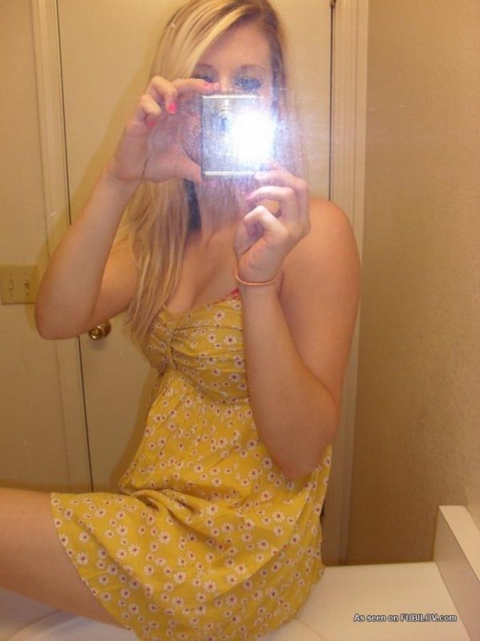 Blonde teen cutie modeling her summer dress #68150876
