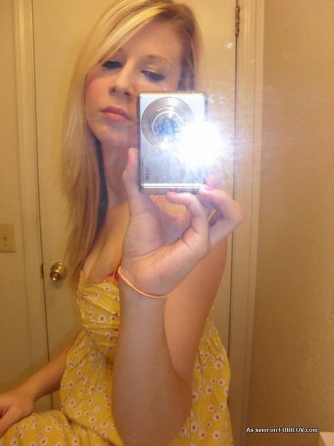 Blonde teen cutie modeling her summer dress #68150881