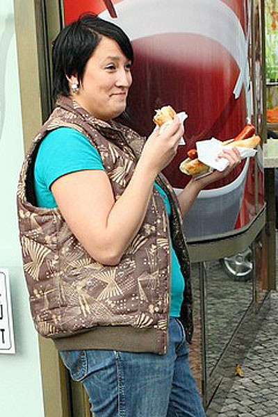 The arousing, sexy fat girl meets the guy at the hot dog stand and is soon impal #71768055