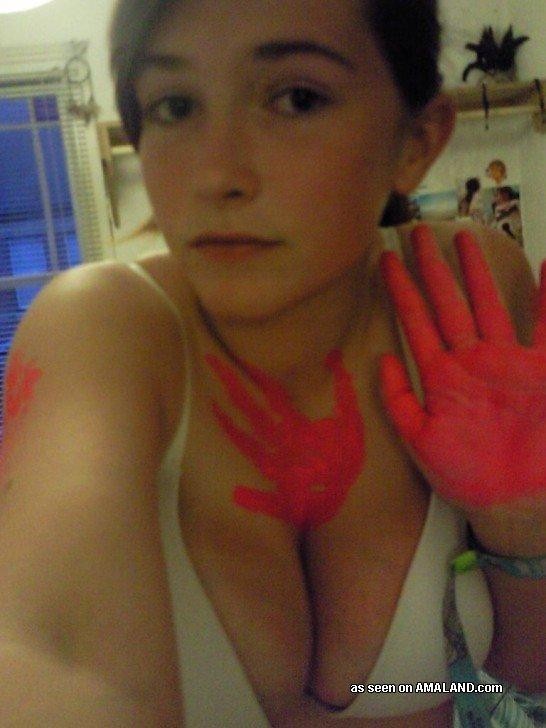 Selection of a busty cutie posing sexy while camwhoring #72923428