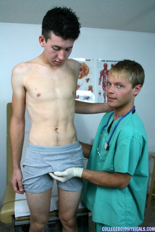 Cute blonde gay doctor checking twinks tight ass #76981668