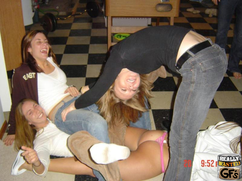 Drunk amateur girlfriends partying and flashing #76397697