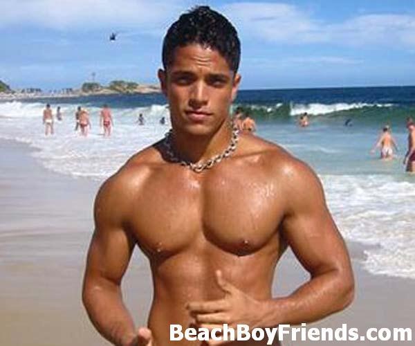 Super sexy and teasing hunks in trunks on the beach #76946297