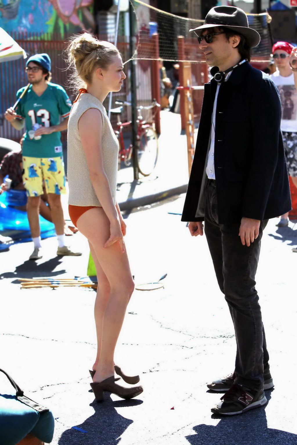 Amanda Seyfried shows off her roung ass wearing orange bikini bottom at the Whil #75217728