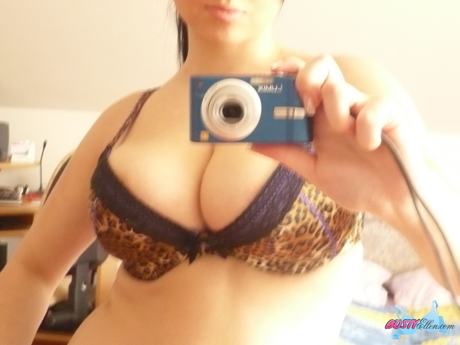 Big natural boob girl selfshots in bedroom #67262353