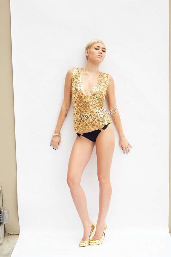 Miley Cyrus poses in panties and sexy top #79486691