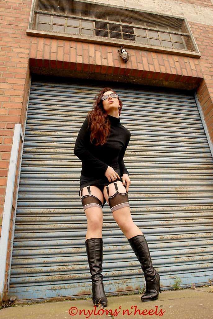 Redhead Lady Justine in stockings and boots #78616765