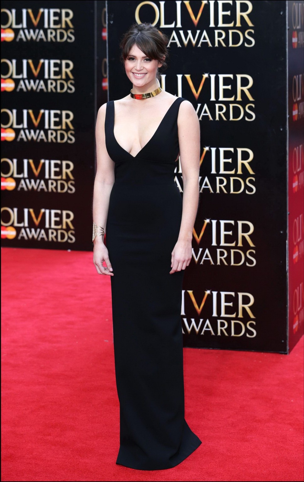 Gemma Arterton showing huge cleavage at The Olivier Awards in London #75167165