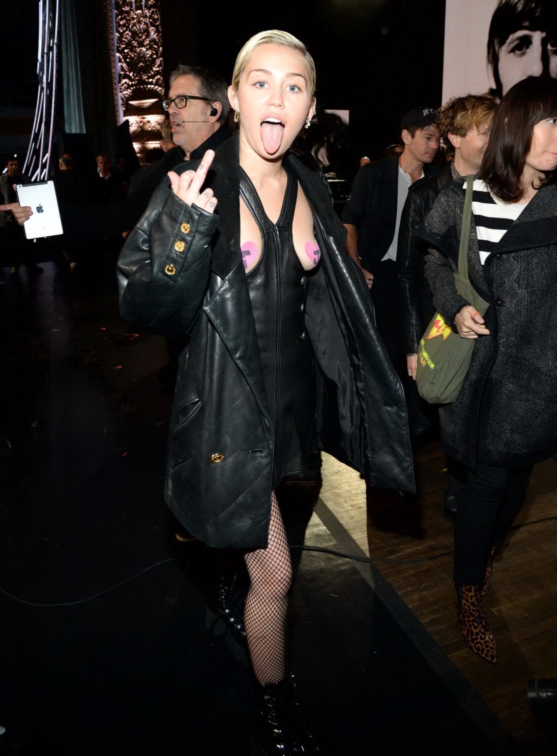 Miley Cyrus wearing pasties at the 30th Annual Rock And Roll Hall Of Fame Induct #75166225