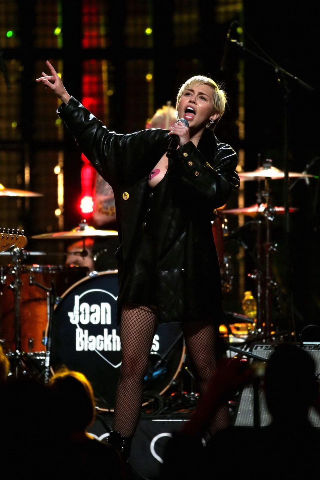 Miley Cyrus wearing pasties at the 30th Annual Rock And Roll Hall Of Fame Induct #75166307
