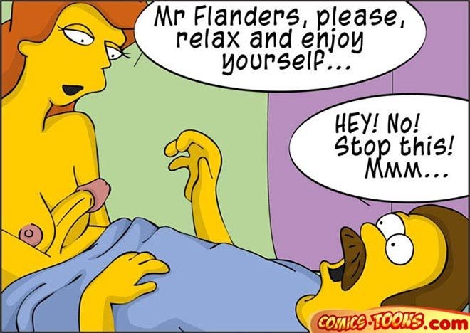 Flanders se agacha y recibe una corrida facial caliente
 #69676082