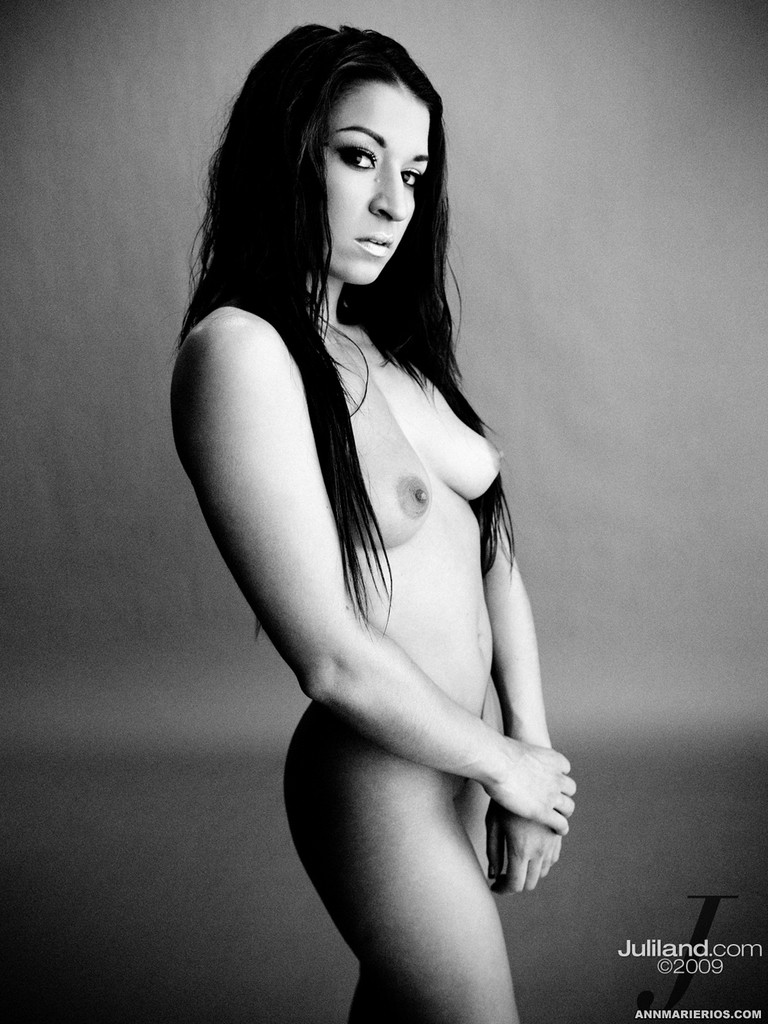 Ann Marie Rios posing nude in black and white #67946974