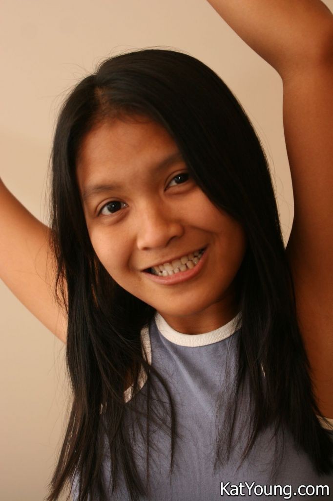 Kat Young :: Asian teenie Kat doing her morning exercises topless #69937012