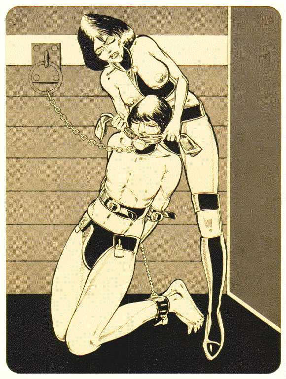 vintage female leather and rope bdsm art #69713612