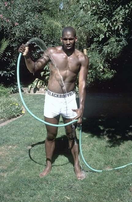 A black muscle gardener stripping and showing and jerking off #76975660