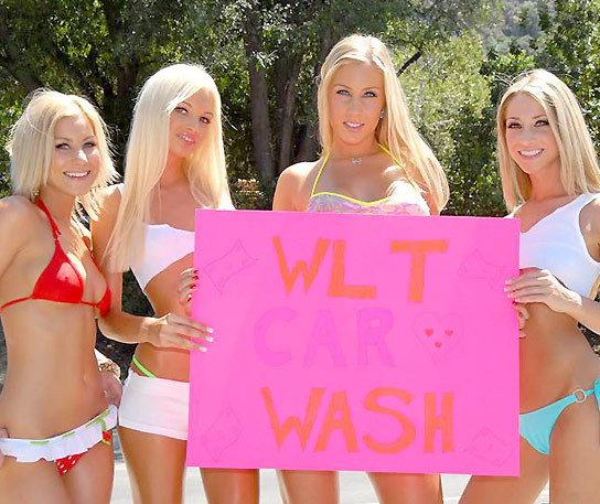 Sexy red bikini nikki gets her ass wet with the girls in this amazing carwash ep #76194138