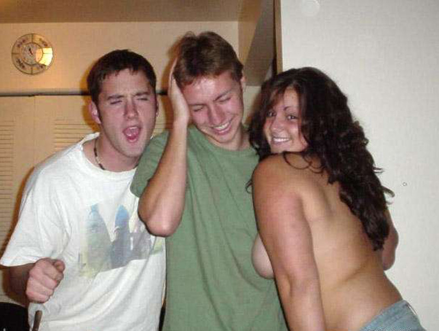 Drunk amateur girlfriends partying and flashing #76397779