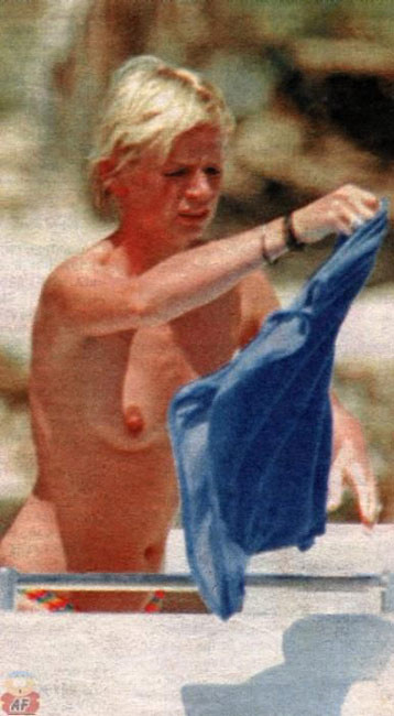 Celebrity hot blonde Zoe Ball shows nude tits on the beach #75438385