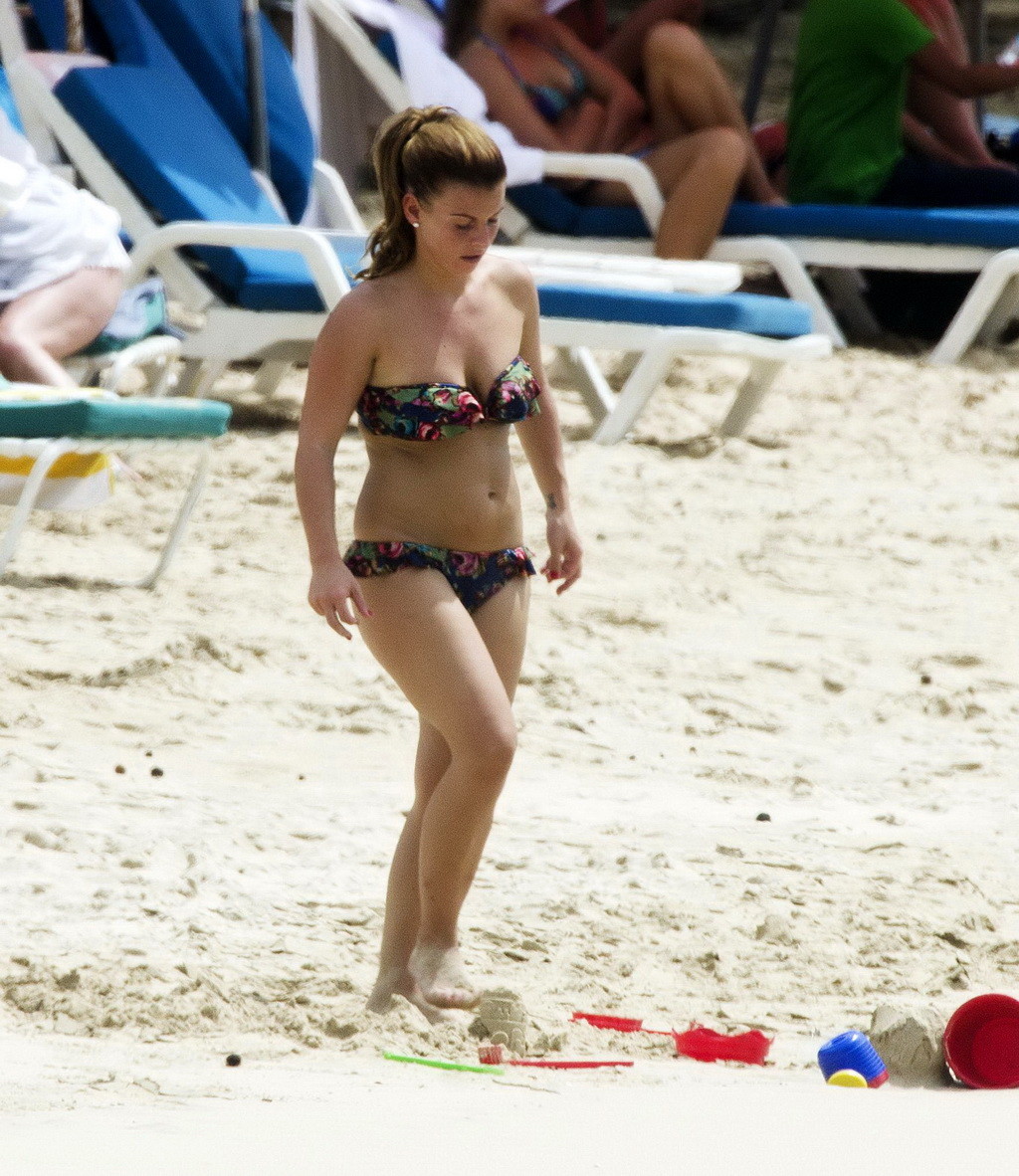 Coleen Rooney showing off her plump bikini body on a beach in Barbados #75216063