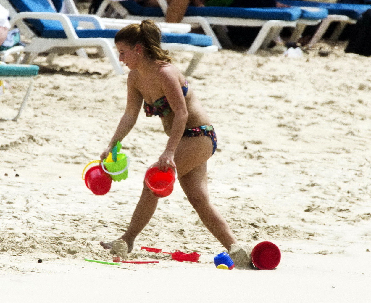 Coleen Rooney showing off her plump bikini body on a beach in Barbados #75216068