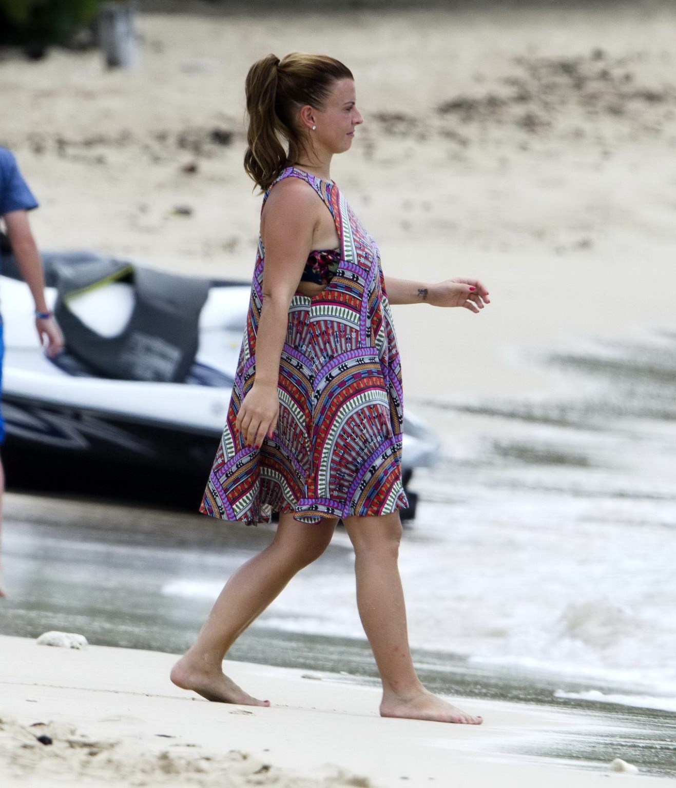 Coleen Rooney showing off her plump bikini body on a beach in Barbados #75216131