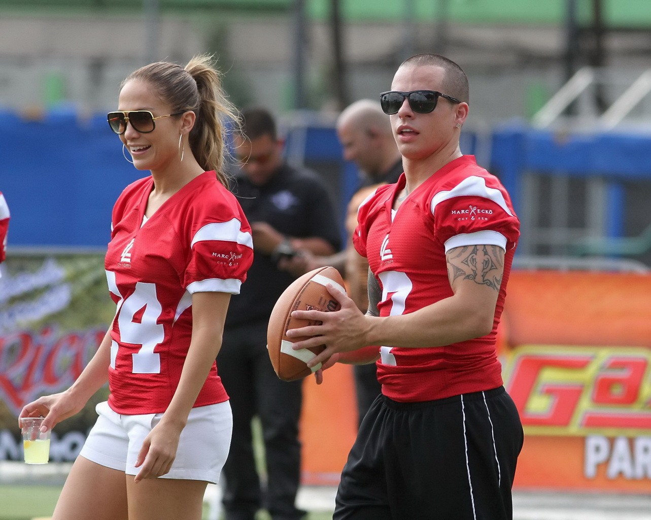 Jennifer Lopez stunning in a hot jersey at the charity football game in Puerto R #75245156
