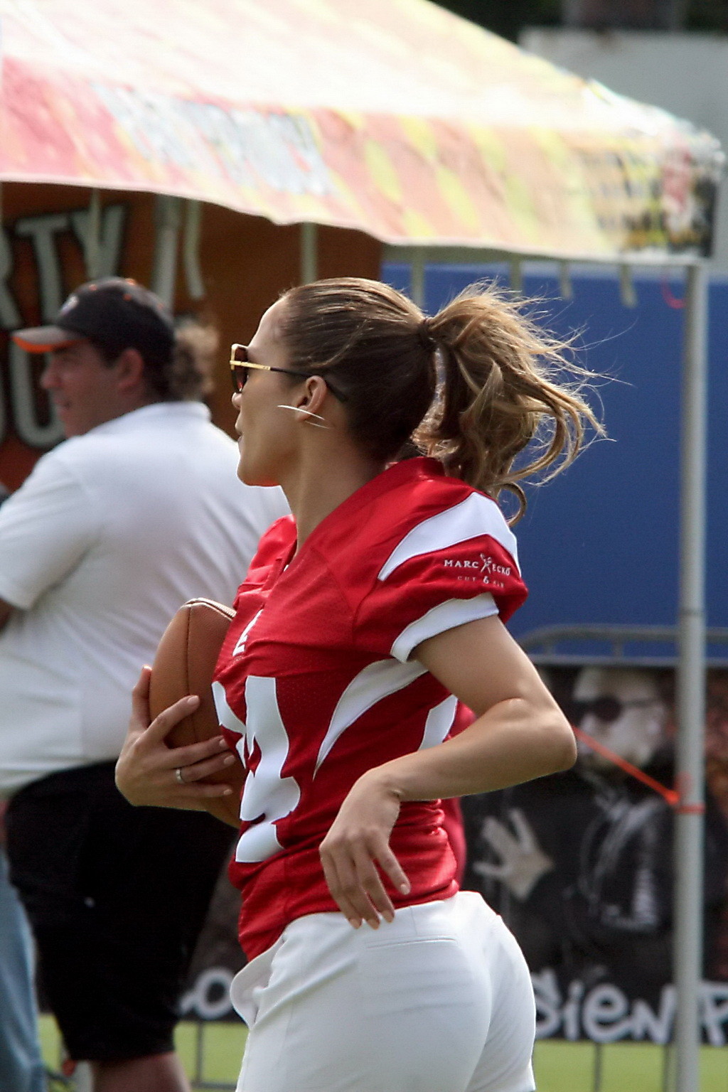Jennifer Lopez stunning in a hot jersey at the charity football game in Puerto R #75245171